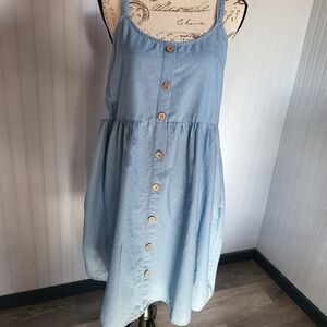 Cotton Bleu Denim Button-Down Dress